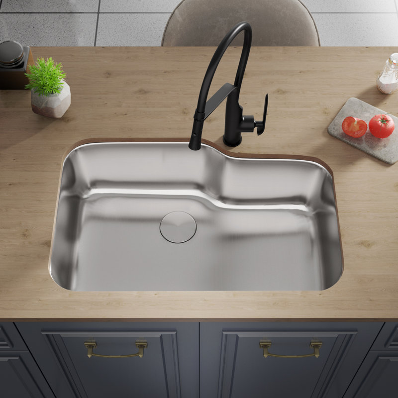 Allora USA 20.5'' W Single Bowl Stainless Steel Undermount Kitchen Sink